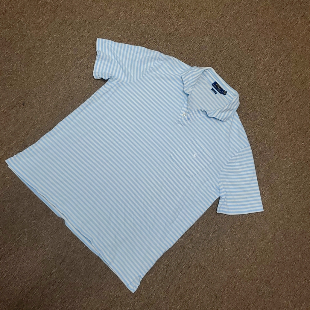 POLO RALPH LAUREN CUSTOM SLIM FIT POLO/67 Rubber Pony Logo Mesh Polo Shirt XXL